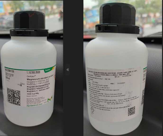 Dung dịch chuẩn Magnesium standard solution, Mg, (1.19788.0500), - Merck, Đức